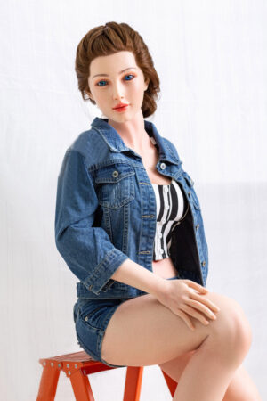 May - Black Hair Real TPE Sex Doll with Silicone Head