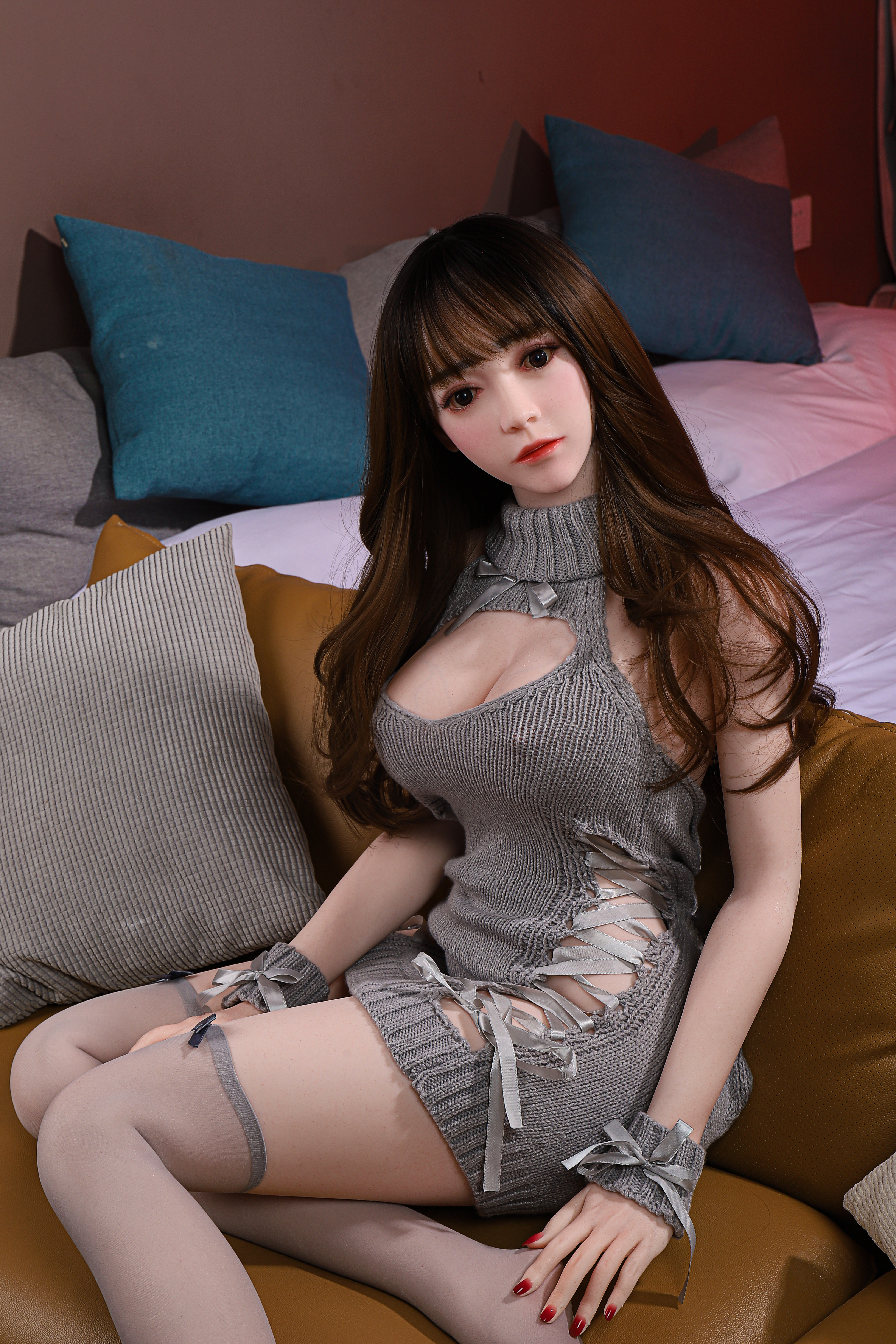 Gracie - Brunette Lifelike Silicone Head Sex Doll