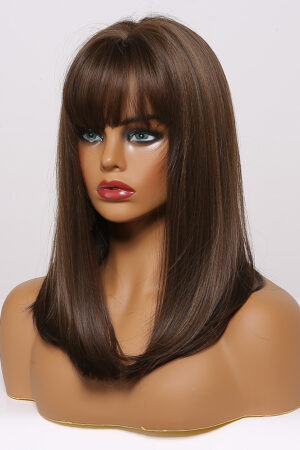 Short Brown Wig with Bange for Sex Doll